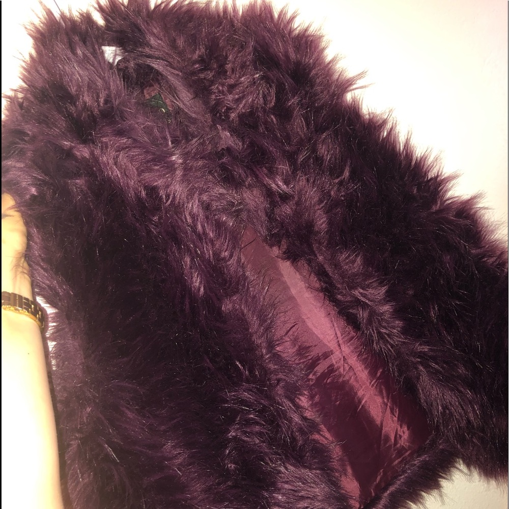 Burgundy Furry coat